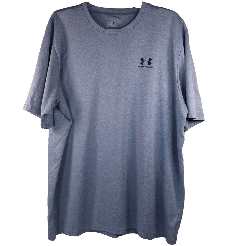 Under Armour Shirt Mens Size XXL Gray HeatGear Short Sleeve Loose Fit Athletic